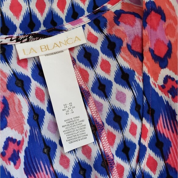 La Blanca Printed Swimsuit Beach Pool Coverup Colorful Size XS - Picture 7 of 9